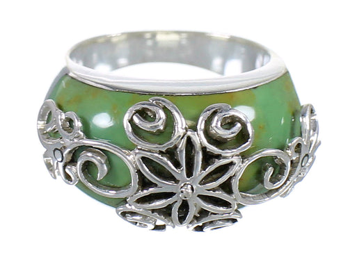 Southwest Sterling Silver Turquoise Ring Size 7 RX81194